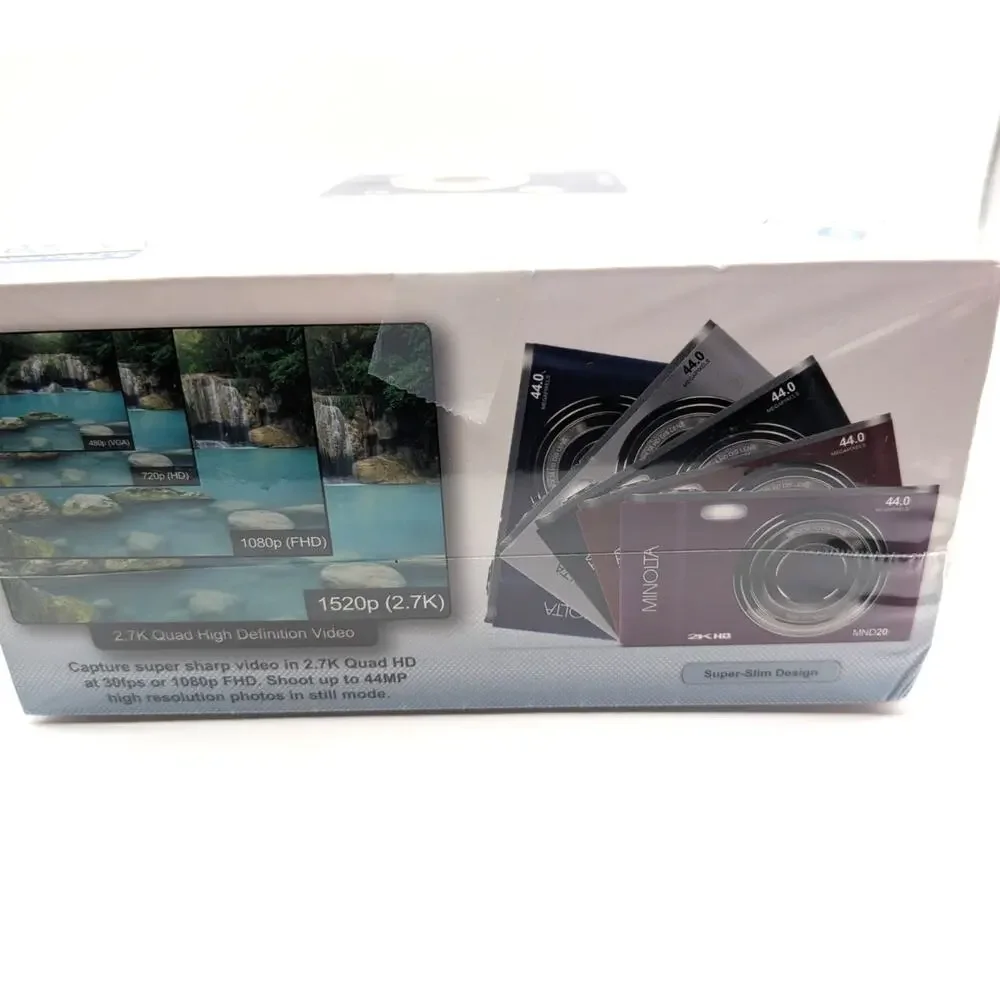 MINOLTA MND20 44MP 2.7K Quad HD Digital Camera Blue New Sealed 16X Zoom